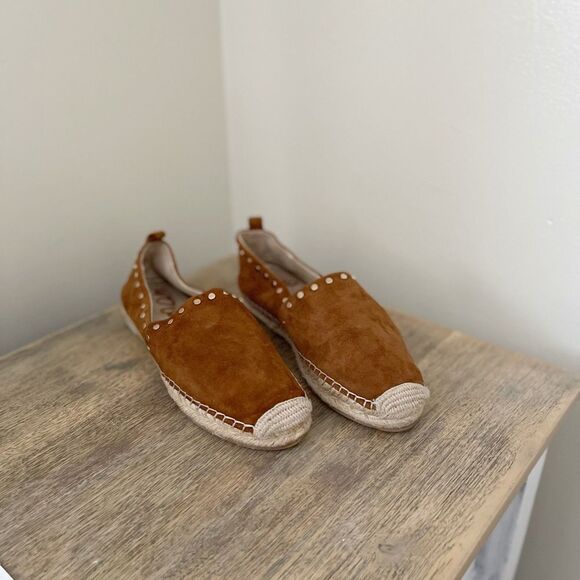 Sam Edelman Koda Brown Suede Slip On Espradilles size 9 preowned - Picture 1 of 8